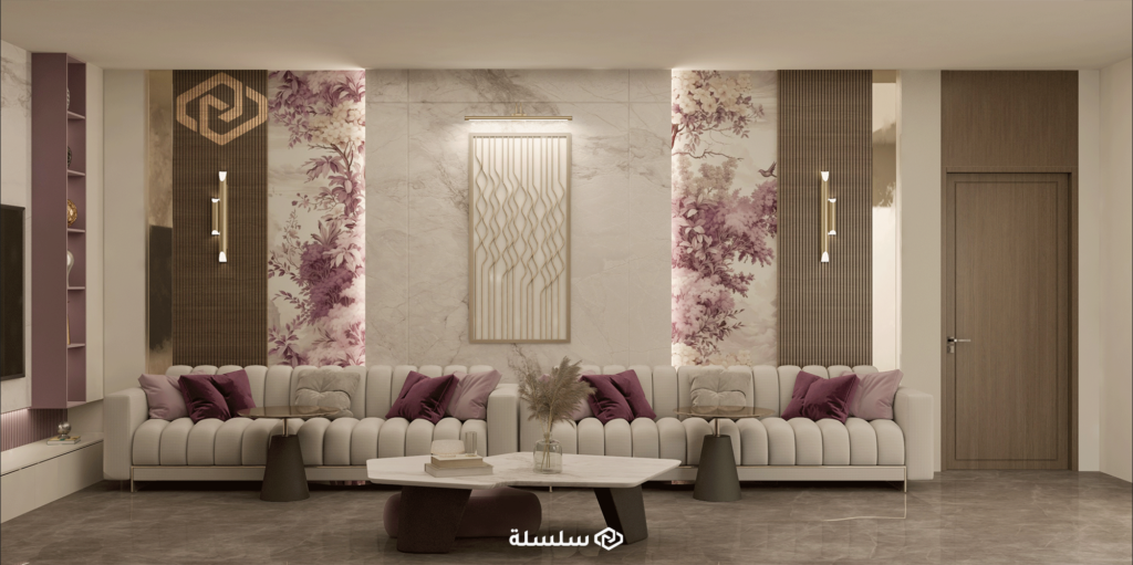 تصميم داخلي مجلس حريمي ابوظبي شركة سلسلة