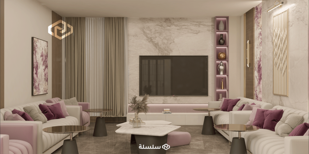 تصميم داخلي مجلس حريمي ابوظبي شركة سلسلة